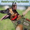 imagerabbitgoo Tactical Dog Harness for Large Heavy Duty Pet Harness with Handle NoPull Service Vest Large Breed Adjustable Military Dog Vest for Training Hunting Walking Black LGreen