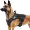 imagerabbitgoo Tactical Dog Harness for Large Heavy Duty Pet Harness with Handle NoPull Service Vest Large Breed Adjustable Military Dog Vest for Training Hunting Walking Black LBlack