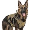 imagerabbitgoo Tactical Dog Harness for Large Heavy Duty Pet Harness with Handle NoPull Service Vest Large Breed Adjustable Military Dog Vest for Training Hunting Walking Black LBrown