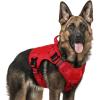imagerabbitgoo Tactical Dog Harness for Large Heavy Duty Pet Harness with Handle NoPull Service Vest Large Breed Adjustable Military Dog Vest for Training Hunting Walking Black LRed