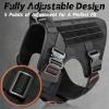 imagerabbitgoo Tactical Dog Harness for Large Heavy Duty Pet Harness with Handle NoPull Service Vest Large Breed Adjustable Military Dog Vest for Training Hunting Walking Black LBlack