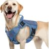 imagerabbitgoo Tactical Dog Harness for Large Heavy Duty Pet Harness with Handle NoPull Service Vest Large Breed Adjustable Military Dog Vest for Training Hunting Walking Black LBlue
