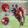 imagerabbitgoo Tactical Dog Harness for Large Heavy Duty Pet Harness with Handle NoPull Service Vest Large Breed Adjustable Military Dog Vest for Training Hunting Walking Black LRed