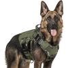 imagerabbitgoo Tactical Dog Harness for Large Heavy Duty Pet Harness with Handle NoPull Service Vest Large Breed Adjustable Military Dog Vest for Training Hunting Walking Black LGreen Camo