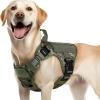 imagerabbitgoo Tactical Dog Harness for Large Heavy Duty Pet Harness with Handle NoPull Service Vest Large Breed Adjustable Military Dog Vest for Training Hunting Walking Black LGreen Camo