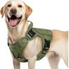 imagerabbitgoo Tactical Dog Harness for Large Heavy Duty Pet Harness with Handle NoPull Service Vest Large Breed Adjustable Military Dog Vest for Training Hunting Walking Black LGreen