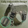 imagerabbitgoo Tactical Dog Harness for Large Heavy Duty Pet Harness with Handle NoPull Service Vest Large Breed Adjustable Military Dog Vest for Training Hunting Walking Black LGreen Camo