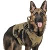 imagerabbitgoo Tactical Dog Harness for Large Heavy Duty Pet Harness with Handle NoPull Service Vest Large Breed Adjustable Military Dog Vest for Training Hunting Walking Black LBrown