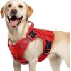 imagerabbitgoo Tactical Dog Harness for Large Heavy Duty Pet Harness with Handle NoPull Service Vest Large Breed Adjustable Military Dog Vest for Training Hunting Walking Black LRed