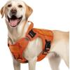 imagerabbitgoo Tactical Dog Harness for Large Heavy Duty Pet Harness with Handle NoPull Service Vest Large Breed Adjustable Military Dog Vest for Training Hunting Walking Black LOrange