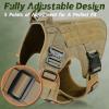 imagerabbitgoo Tactical Dog Harness for Large Heavy Duty Pet Harness with Handle NoPull Service Vest Large Breed Adjustable Military Dog Vest for Training Hunting Walking Black LBrown
