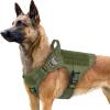 imagerabbitgoo Tactical Dog Harness for Large Heavy Duty Pet Harness with Handle NoPull Service Vest Large Breed Adjustable Military Dog Vest for Training Hunting Walking Black LGreen
