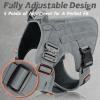 imagerabbitgoo Tactical Dog Harness for Large Heavy Duty Pet Harness with Handle NoPull Service Vest Large Breed Adjustable Military Dog Vest for Training Hunting Walking Black LGrey
