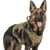 imagerabbitgoo Tactical Dog Harness for Large Heavy Duty Pet Harness with Handle NoPull Service Vest Large Breed Adjustable Military Dog Vest for Training Hunting Walking Black LBrown