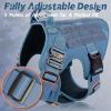 imagerabbitgoo Tactical Dog Harness for Large Heavy Duty Pet Harness with Handle NoPull Service Vest Large Breed Adjustable Military Dog Vest for Training Hunting Walking Black LBlue
