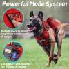 imagerabbitgoo Tactical Dog Harness for Large Heavy Duty Pet Harness with Handle NoPull Service Vest Large Breed Adjustable Military Dog Vest for Training Hunting Walking Black LRed
