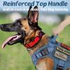 imagerabbitgoo Tactical Dog Harness for Large Heavy Duty Pet Harness with Handle NoPull Service Vest Large Breed Adjustable Military Dog Vest for Training Hunting Walking Black LBlue