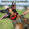imagerabbitgoo Tactical Dog Harness for Large Heavy Duty Pet Harness with Handle NoPull Service Vest Large Breed Adjustable Military Dog Vest for Training Hunting Walking Black LGreen Camo