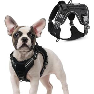 imagerabbitgoo Tactical Dog Harness for Large Dogs No Pull Military Service Vest with Handle ampamp Molle Easy Control for Training Walking Adjustable Reflective Straps Black LBlack