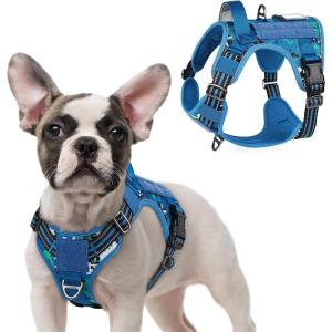 imagerabbitgoo Tactical Dog Harness for Large Dogs No Pull Military Service Vest with Handle ampamp Molle Easy Control for Training Walking Adjustable Reflective Straps Black LBlue Camo
