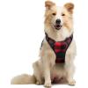 imagerabbitgoo Dog Harness NoPull Pet Harness with 2 Leash Clips Adjustable Soft Padded Dog Vest Reflective NoChoke Pet Oxford Vest with Easy Control Handle for Large Dogs Purple LCheckered Red