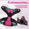imagerabbitgoo Dog Harness NoPull Pet Harness with 2 Leash Clips Adjustable Soft Padded Dog Vest Reflective NoChoke Pet Oxford Vest with Easy Control Handle for Large Dogs Purple LHot Pink
