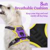 imagerabbitgoo Dog Harness NoPull Pet Harness with 2 Leash Clips Adjustable Soft Padded Dog Vest Reflective NoChoke Pet Oxford Vest with Easy Control Handle for Large Dogs Purple LPurple  Yellow