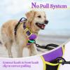 imagerabbitgoo Dog Harness NoPull Pet Harness with 2 Leash Clips Adjustable Soft Padded Dog Vest Reflective NoChoke Pet Oxford Vest with Easy Control Handle for Large Dogs Purple LPurple  Yellow