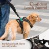 imagerabbitgoo Dog Harness NoPull Pet Harness with 2 Leash Clips Adjustable Soft Padded Dog Vest Reflective NoChoke Pet Oxford Vest with Easy Control Handle for Large Dogs Purple LCheckered Brown