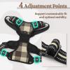 imagerabbitgoo Dog Harness NoPull Pet Harness with 2 Leash Clips Adjustable Soft Padded Dog Vest Reflective NoChoke Pet Oxford Vest with Easy Control Handle for Large Dogs Purple LCheckered Brown