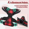 imagerabbitgoo Dog Harness NoPull Pet Harness with 2 Leash Clips Adjustable Soft Padded Dog Vest Reflective NoChoke Pet Oxford Vest with Easy Control Handle for Large Dogs Purple LCheckered Red
