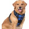 imagerabbitgoo Dog Harness NoPull Pet Harness with 2 Leash Clips Adjustable Soft Padded Dog Vest Reflective NoChoke Pet Oxford Vest with Easy Control Handle for Large Dogs Purple LCheckered Blue
