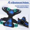 imagerabbitgoo Dog Harness NoPull Pet Harness with 2 Leash Clips Adjustable Soft Padded Dog Vest Reflective NoChoke Pet Oxford Vest with Easy Control Handle for Large Dogs Purple LCheckered Blue