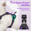 imagerabbitgoo Dog Harness NoPull Pet Harness with 2 Leash Clips Adjustable Soft Padded Dog Vest Reflective NoChoke Pet Oxford Vest with Easy Control Handle for Large Dogs Purple LPurple