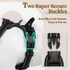imagerabbitgoo Dog Harness NoPull Pet Harness with 2 Leash Clips Adjustable Soft Padded Dog Vest Reflective NoChoke Pet Oxford Vest with Easy Control Handle for Large Dogs Purple LBlack