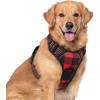 imagerabbitgoo Dog Harness NoPull Pet Harness with 2 Leash Clips Adjustable Soft Padded Dog Vest Reflective NoChoke Pet Oxford Vest with Easy Control Handle for Large Dogs Purple LCheckered Red