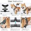 imagerabbitgoo Dog Harness NoPull Pet Harness with 2 Leash Clips Adjustable Soft Padded Dog Vest Reflective NoChoke Pet Oxford Vest with Easy Control Handle for Large Dogs Purple LGray