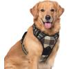 imagerabbitgoo Dog Harness NoPull Pet Harness with 2 Leash Clips Adjustable Soft Padded Dog Vest Reflective NoChoke Pet Oxford Vest with Easy Control Handle for Large Dogs Purple LCheckered Brown