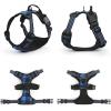 imagerabbitgoo Dog Harness NoPull Pet Harness with 2 Leash Clips Adjustable Soft Padded Dog Vest Reflective NoChoke Pet Oxford Vest with Easy Control Handle for Large Dogs Purple LCheckered Blue