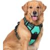imagerabbitgoo Dog Harness NoPull Pet Harness with 2 Leash Clips Adjustable Soft Padded Dog Vest Reflective NoChoke Pet Oxford Vest with Easy Control Handle for Large Dogs Purple LTurquoise