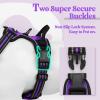 imagerabbitgoo Dog Harness NoPull Pet Harness with 2 Leash Clips Adjustable Soft Padded Dog Vest Reflective NoChoke Pet Oxford Vest with Easy Control Handle for Large Dogs Purple LPurple