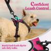 imagerabbitgoo Dog Harness NoPull Pet Harness with 2 Leash Clips Adjustable Soft Padded Dog Vest Reflective NoChoke Pet Oxford Vest with Easy Control Handle for Large Dogs Purple LHot Pink