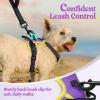 imagerabbitgoo Dog Harness NoPull Pet Harness with 2 Leash Clips Adjustable Soft Padded Dog Vest Reflective NoChoke Pet Oxford Vest with Easy Control Handle for Large Dogs Purple LPurple  Yellow