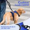 imagerabbitgoo Dog Harness NoPull Pet Harness with 2 Leash Clips Adjustable Soft Padded Dog Vest Reflective NoChoke Pet Oxford Vest with Easy Control Handle for Large Dogs Purple LDazzling Blue