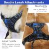 imagerabbitgoo Dog Harness NoPull Pet Harness with 2 Leash Clips Adjustable Soft Padded Dog Vest Reflective NoChoke Pet Oxford Vest with Easy Control Handle for Large Dogs Purple LCheckered Blue