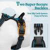 imagerabbitgoo Dog Harness NoPull Pet Harness with 2 Leash Clips Adjustable Soft Padded Dog Vest Reflective NoChoke Pet Oxford Vest with Easy Control Handle for Large Dogs Purple LBlue Coral