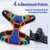 imagerabbitgoo Dog Harness NoPull Pet Harness with 2 Leash Clips Adjustable Soft Padded Dog Vest Reflective NoChoke Pet Oxford Vest with Easy Control Handle for Large Dogs Purple LBlue  Orange