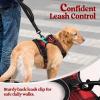 imagerabbitgoo Dog Harness NoPull Pet Harness with 2 Leash Clips Adjustable Soft Padded Dog Vest Reflective NoChoke Pet Oxford Vest with Easy Control Handle for Large Dogs Purple LCheckered Red