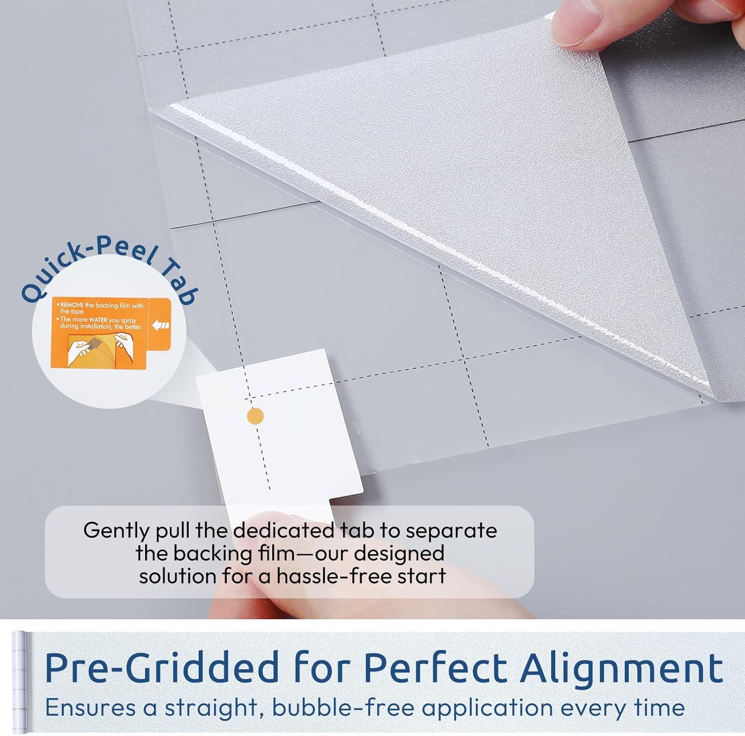 imagerabbitgoo Frosted Glass Window Privacy Film No Glue AntiGlare Heat Blocking Easy to Install Renter Friendly Removable Opaque Bathroom Window Clings for Glass 175 by 787 inch