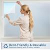 imagerabbitgoo Frosted Glass Window Privacy Film No Glue AntiGlare Heat Blocking Easy to Install Renter Friendly Removable Opaque Bathroom Window Clings for Glass 175 by 787 inch